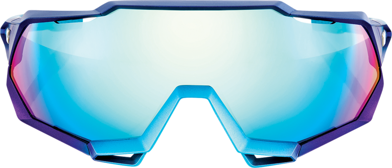 Load image into Gallery viewer, 100% Speedtrap Sunglasses - Metallic Blue - Blue Mirror 61023-228-01
