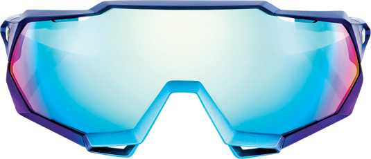 100% Speedtrap Sunglasses - Metallic Blue - Blue Mirror 61023-228-01