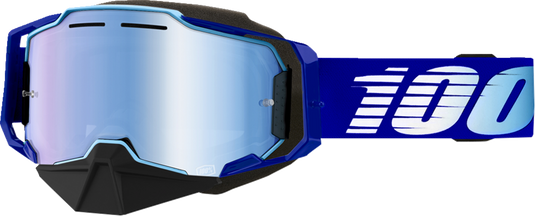 100% Armega Snow Goggles - Royal - Blue Mirror 50008-00004