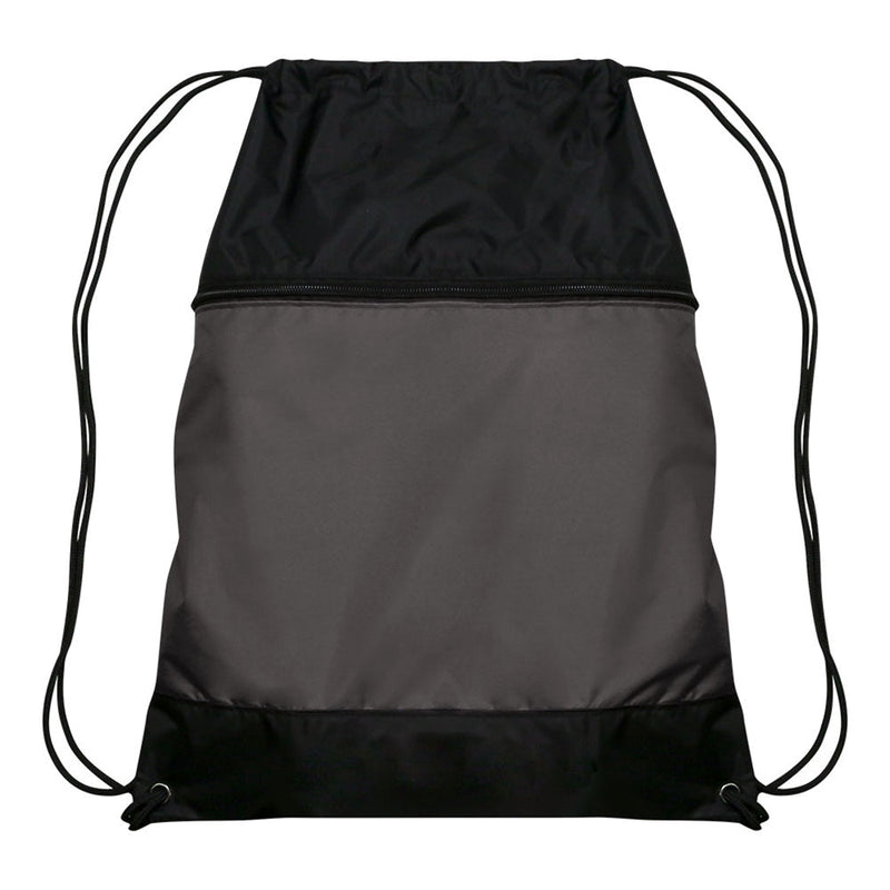 Load image into Gallery viewer, Drawstring Bag w/Zipper Pocket
