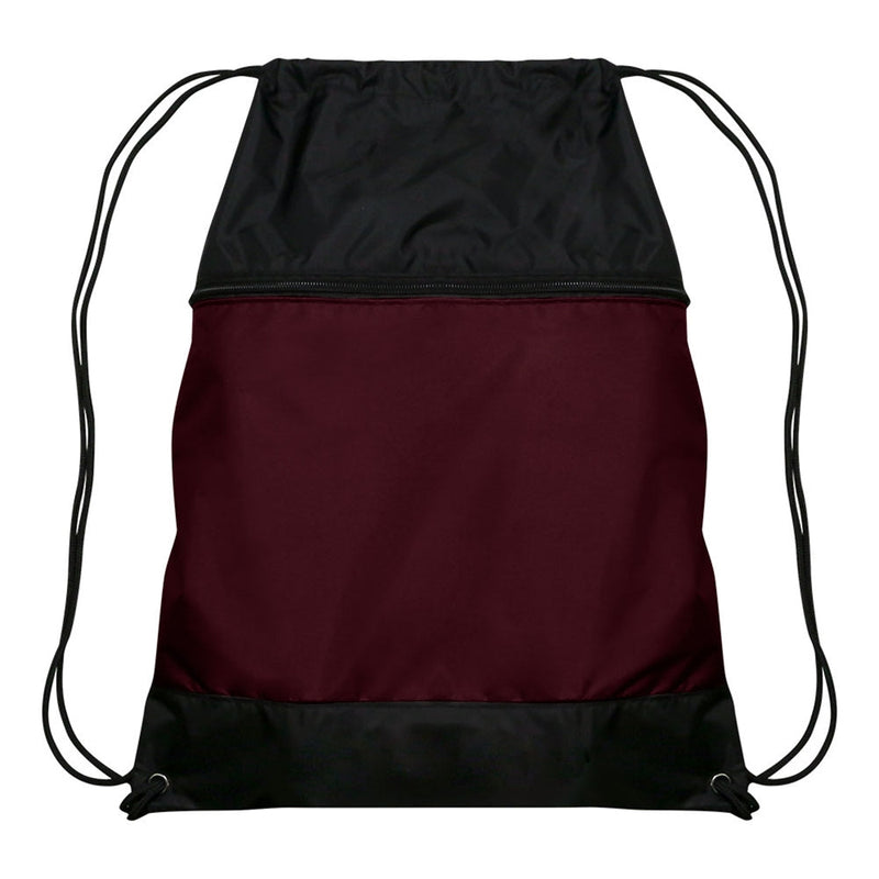 Load image into Gallery viewer, Drawstring Bag w/Zipper Pocket
