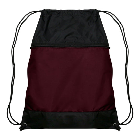 Drawstring Bag w/Zipper Pocket