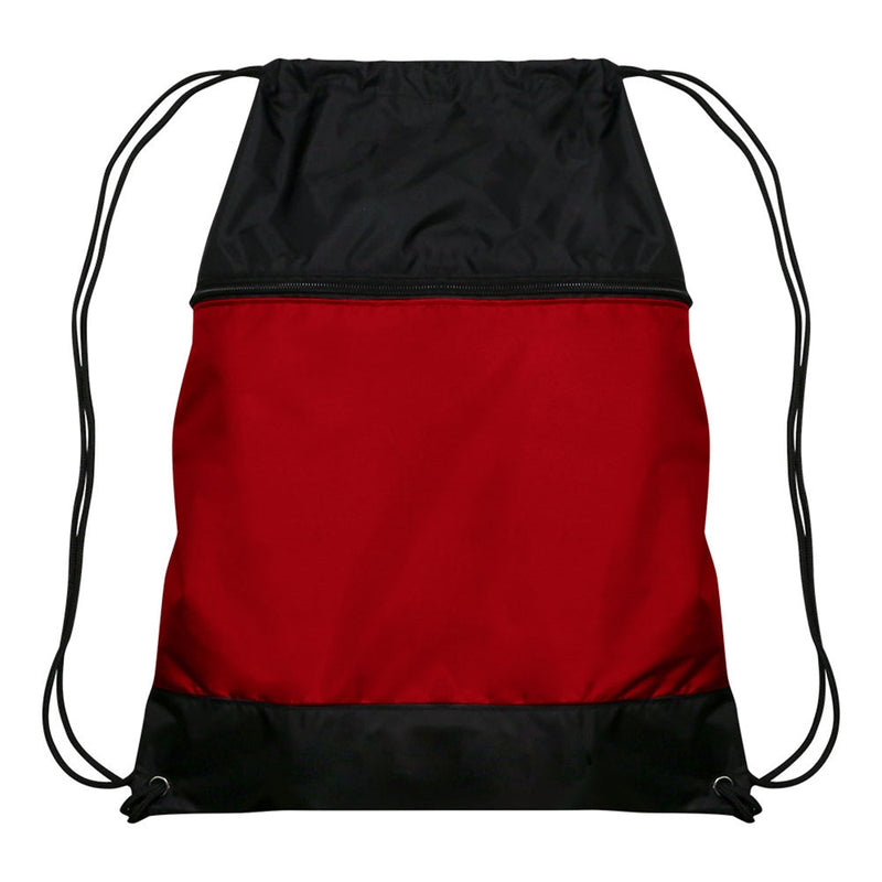 Load image into Gallery viewer, Drawstring Bag w/Zipper Pocket
