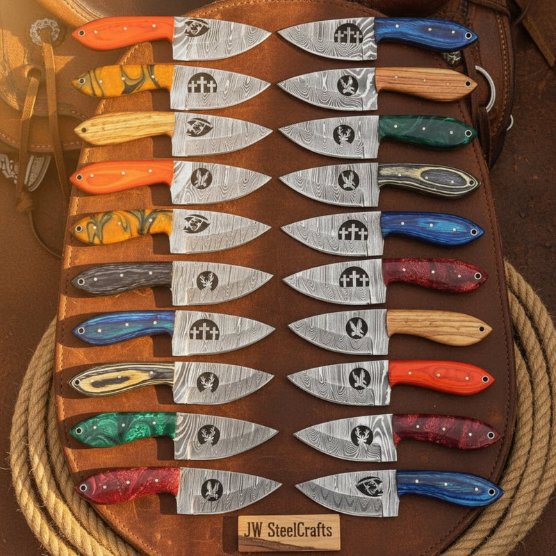 Load image into Gallery viewer, Frontier Emblem Skinner Collection set of 20 Handmade wood handle
