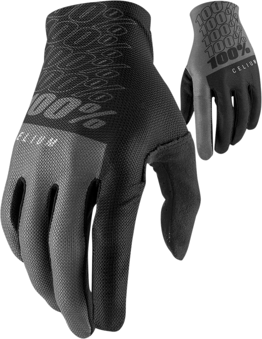 100% Celium Gloves - Black/Gray - Medium 10007-00001