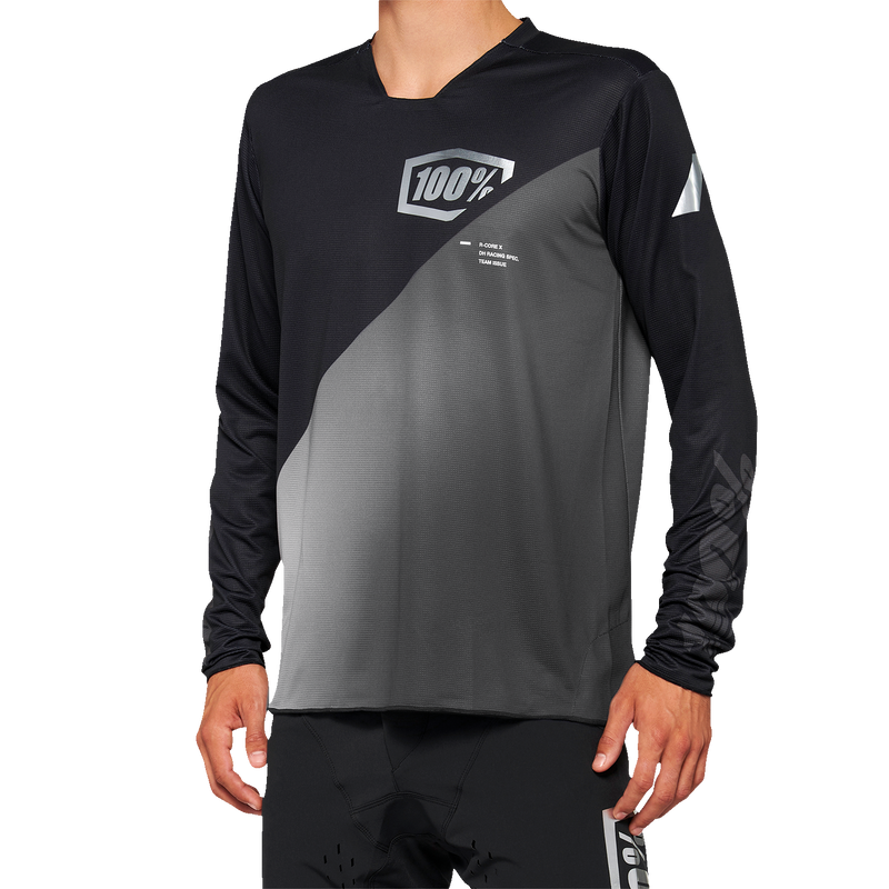 Load image into Gallery viewer, 100% R-Core-X Long-Sleeve Jersey - Black/Gray - 2XL 40000-00004
