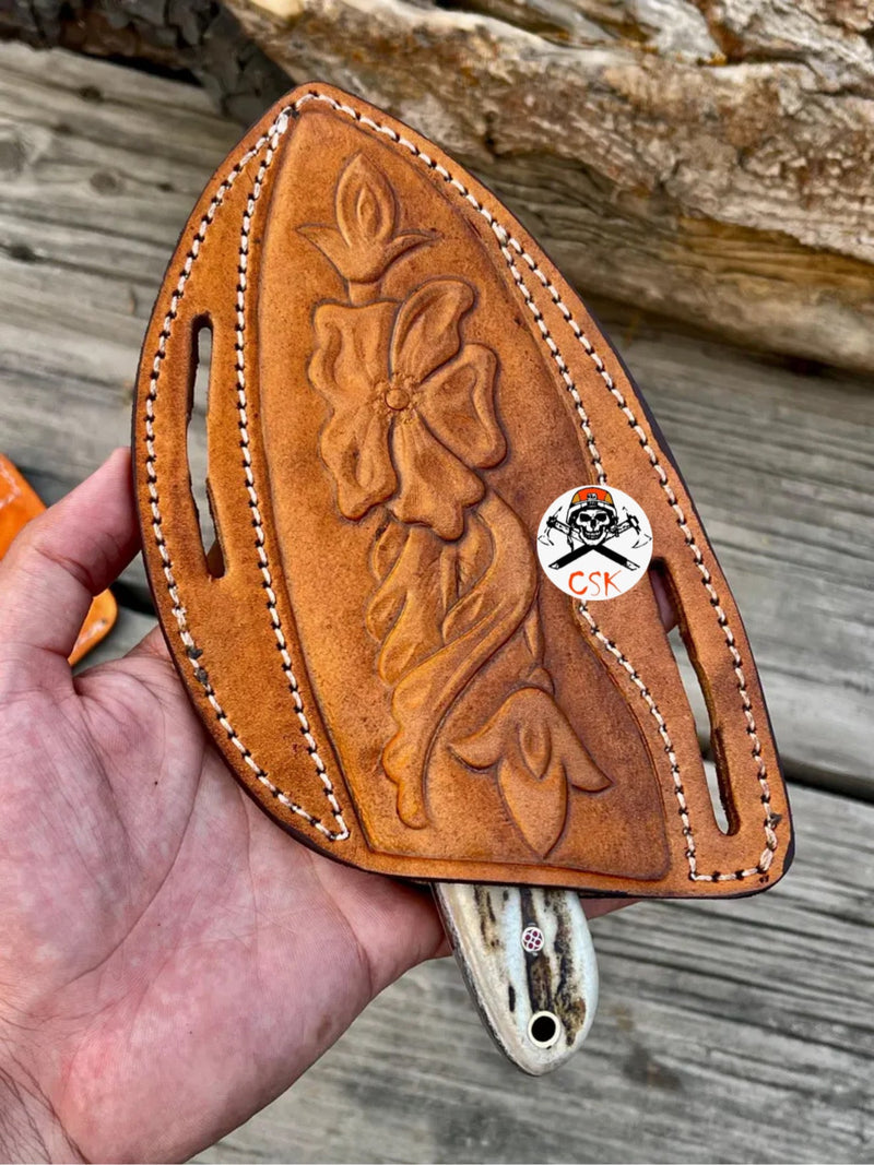 Load image into Gallery viewer, Antler Handle Buckaroo Cowboy Knife
