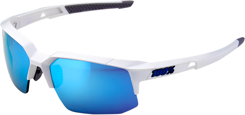 Load image into Gallery viewer, 100% Speedcoupe Sunglasses - White - Blue Mirror 61031-000-75
