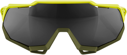 100% Speedtrap Sunglasses - Yellow - Black Mirror Lens 61023-004-61