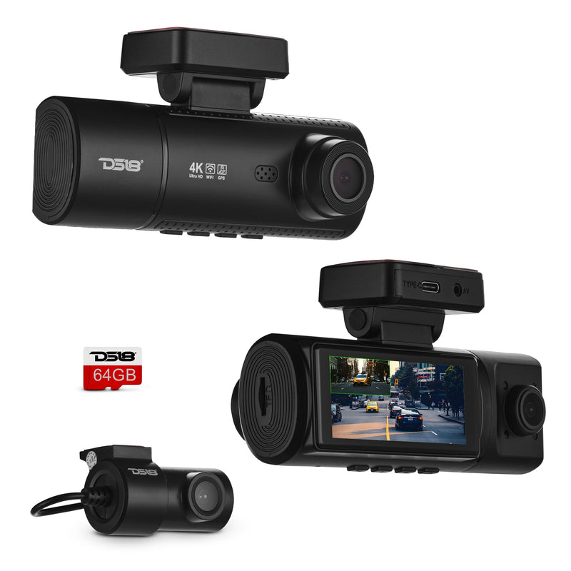 Load image into Gallery viewer, 4K Triple Dash Camera with Front, In-Cabin and Rear Cameras, Wi-Fi, GPS and 3.16” IPS Display
