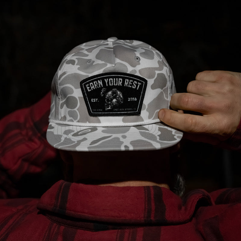 Load image into Gallery viewer, Earn Your Rest Patch Flatbill Hat

