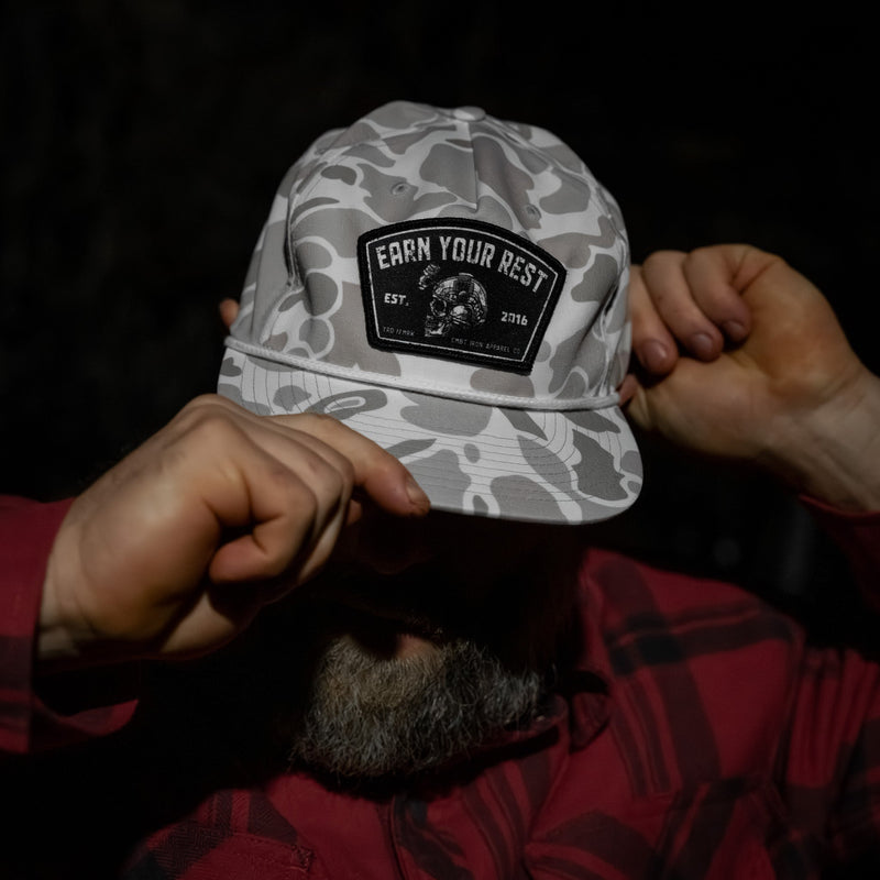 Load image into Gallery viewer, Earn Your Rest Patch Flatbill Hat
