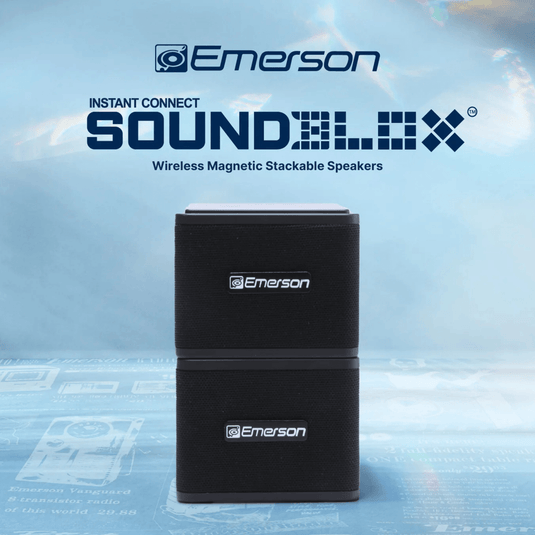 Emerson 1-Pair Instant Connect Sound Blox Wireless Magnetic Stackable Speakers