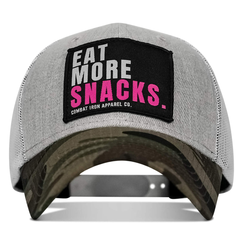 Load image into Gallery viewer, Eat More Snacks Patch Snapback Hat
