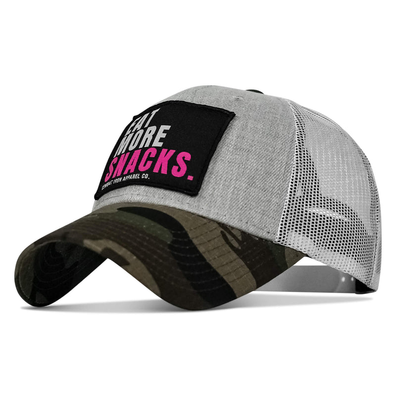 Load image into Gallery viewer, Eat More Snacks Patch Snapback Hat
