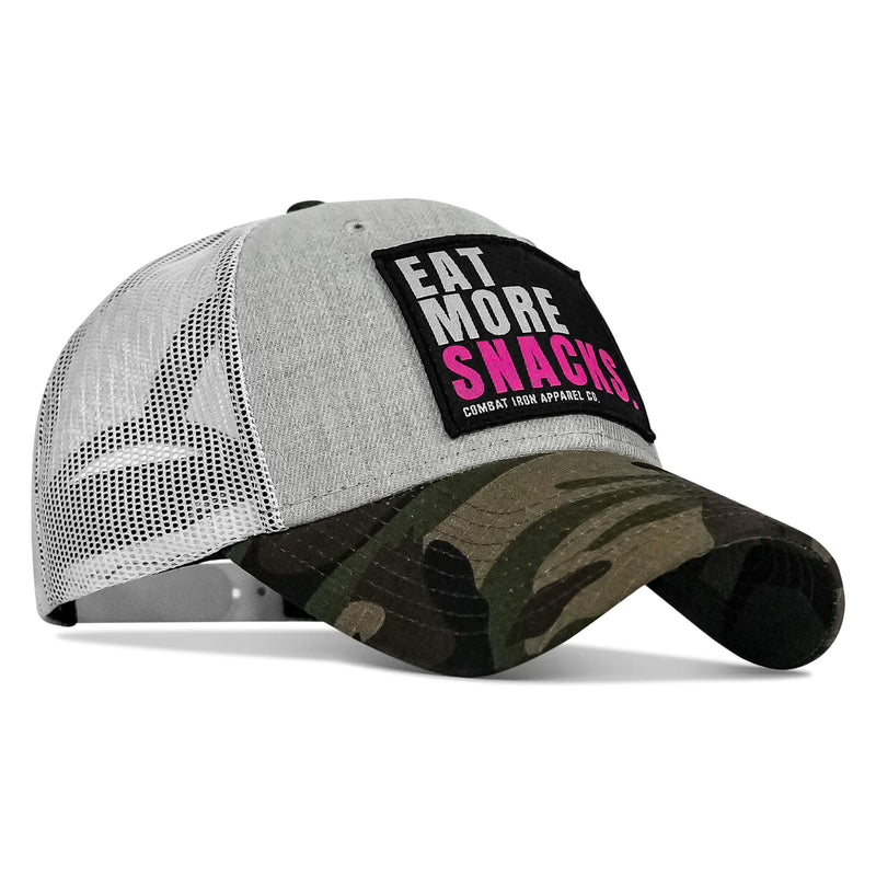 Load image into Gallery viewer, Eat More Snacks Patch Snapback Hat
