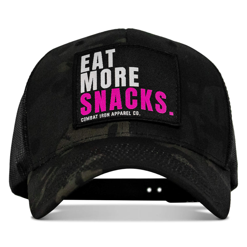 Load image into Gallery viewer, Eat More Snacks Patch Snapback Hat
