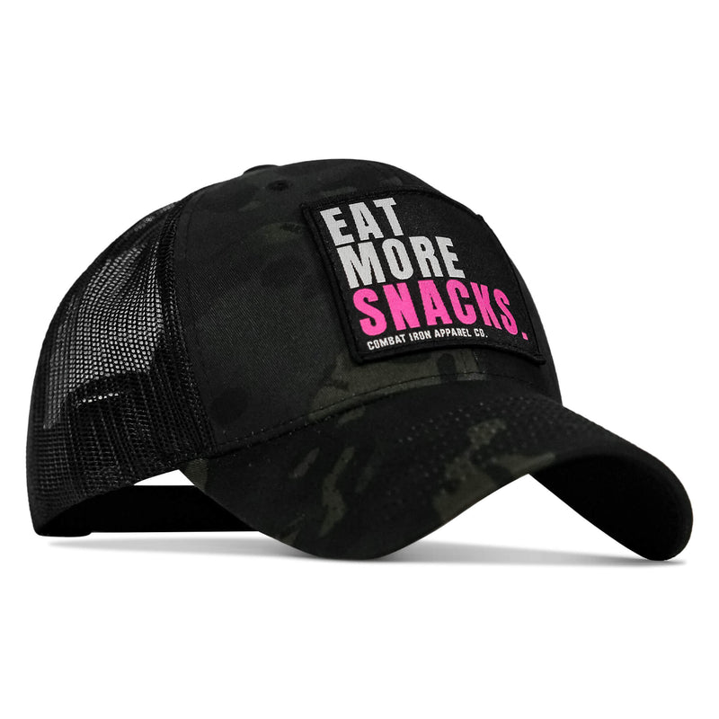 Load image into Gallery viewer, Eat More Snacks Patch Snapback Hat

