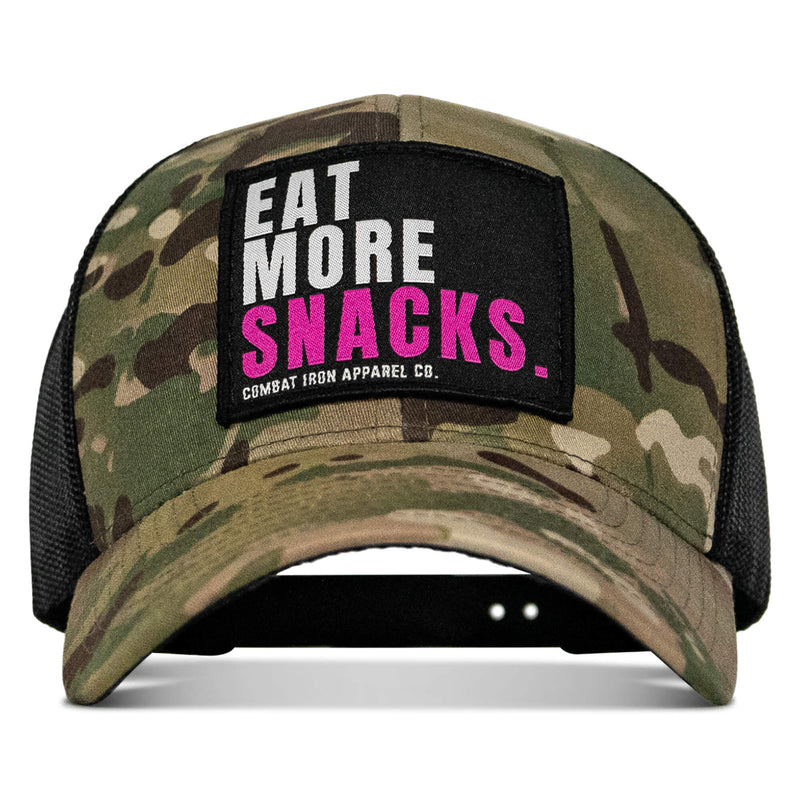 Load image into Gallery viewer, Eat More Snacks Patch Snapback Hat
