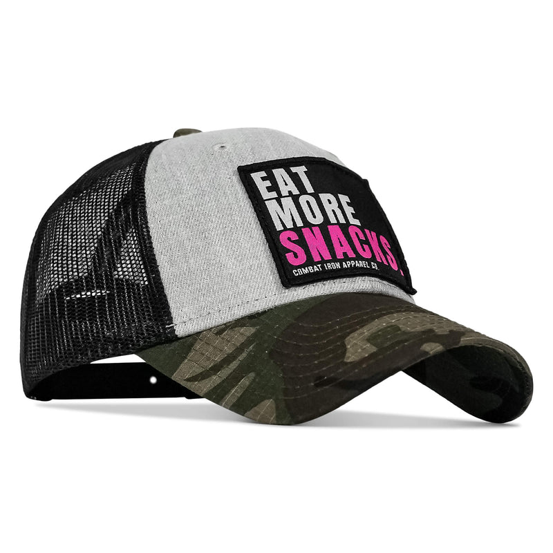 Load image into Gallery viewer, Eat More Snacks Patch Snapback Hat
