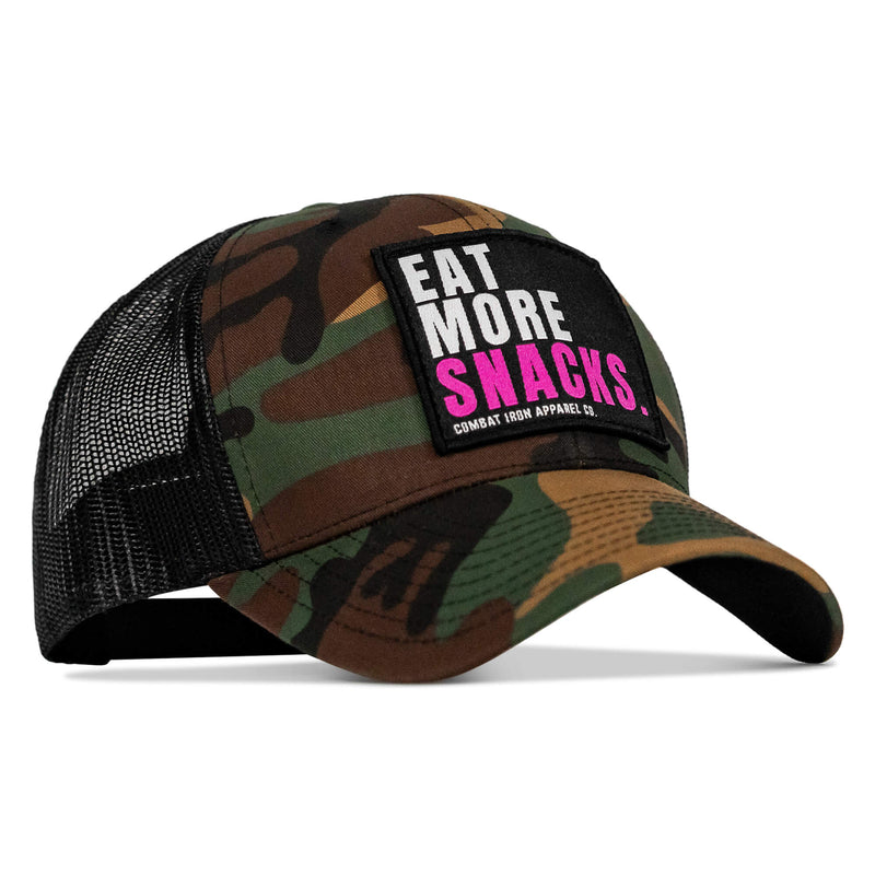 Load image into Gallery viewer, Eat More Snacks Patch Snapback Hat
