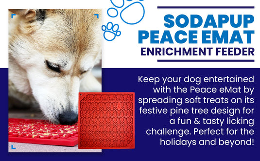 "Peace" Christmast Tree Dog Lick Mat | eMat Enrichment Lick Mat | SodaPup