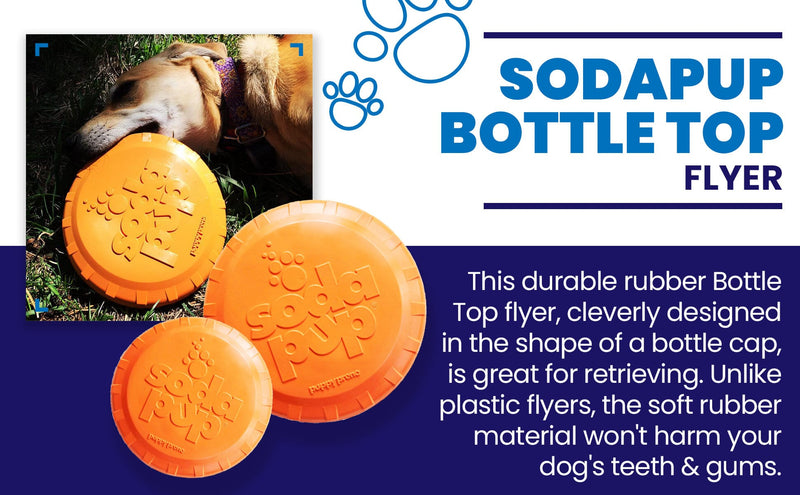 Load image into Gallery viewer, Bottle Top Flyer Rubber Frisbee for Dogs | Orange | Vet Approved | USA Made
