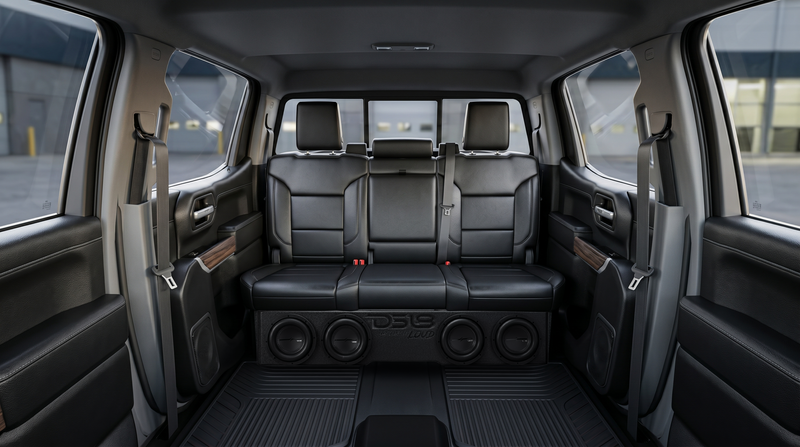 Load image into Gallery viewer, Loaded 4 x 8" Subwoofer Enclosure for Chevy/GMC Crew Cabs (2007-2026) and Ford F-150/Super Duty Crew Cabs (2009-2026)
