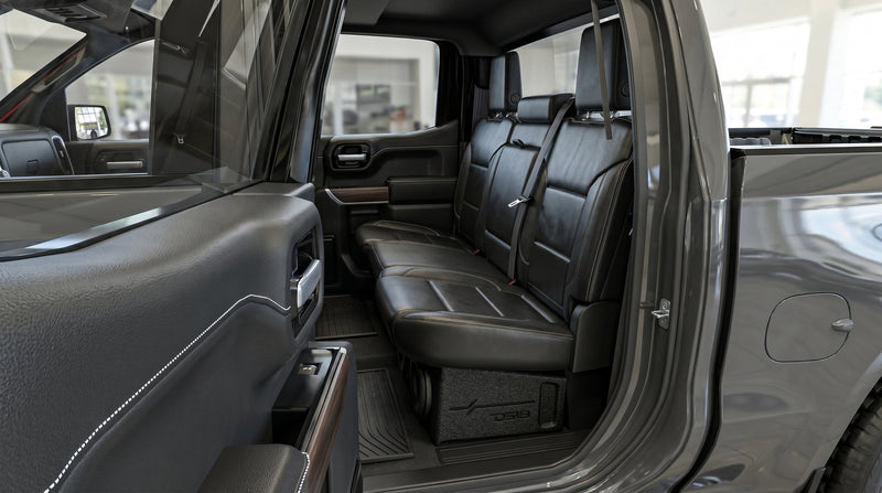 Load image into Gallery viewer, Loaded 4 x 8" Subwoofer Enclosure for Chevy/GMC Crew Cabs (2007-2026) and Ford F-150/Super Duty Crew Cabs (2009-2026)
