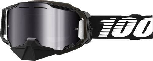 100% Armega Snow Goggles - Black - Silver Mirror 50008-00001