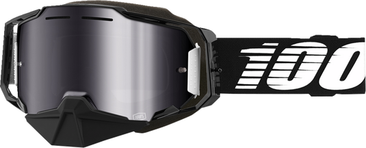 100% Armega Snow Goggles - Black - Silver Mirror 50008-00001