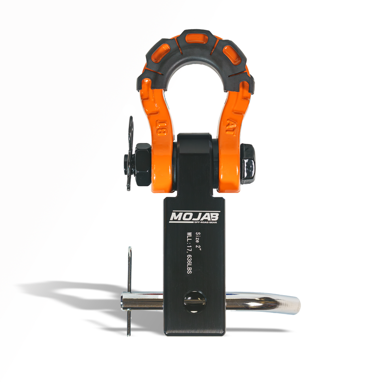 Load image into Gallery viewer, 2'' Aluminum Hitch Receiver with Steel D-Shackle (LIFETIME WARRANTY)
