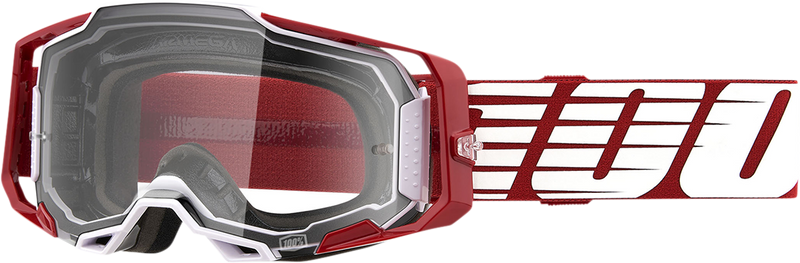 Load image into Gallery viewer, 100% Armega Goggles - Oversized Deep Red - Clear 50004-00009
