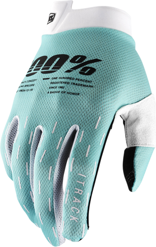 100% iTrack Gloves - Aqua - Large 10008-00002
