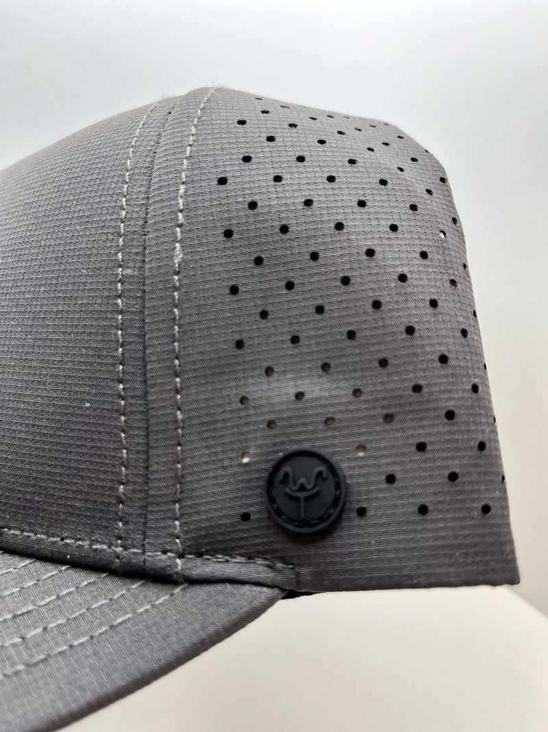 Load image into Gallery viewer, Charcoal WT Elk Laser Mesh 5 panel Trucker

