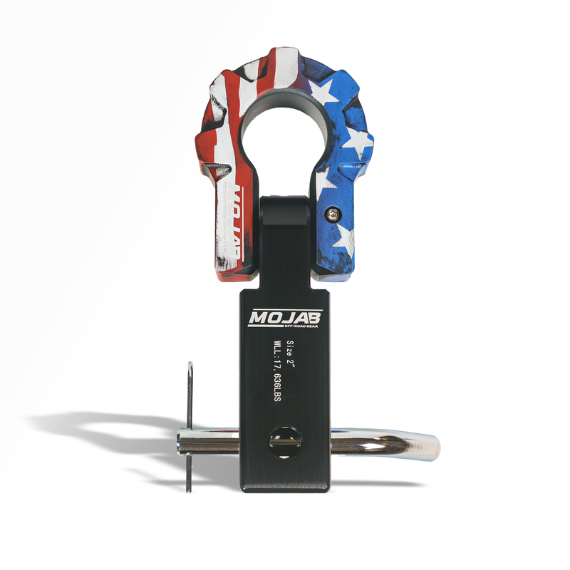 Load image into Gallery viewer, 2'' Aluminum Hitch Receiver with Aluminum D-Shackle 9T-Ceramic coated (Lifetime Warranty)
