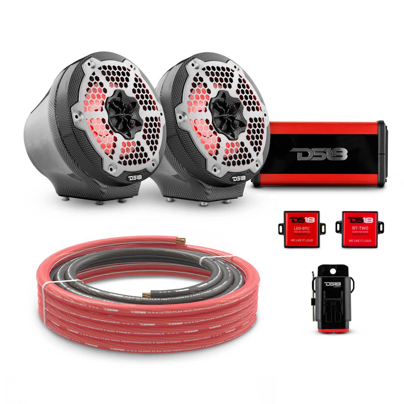 Load image into Gallery viewer, 6.5&quot; Loaded Flat Mount Speaker Pods with Amplifier, Installation Kit and RGB LED Lights, Package for Can-Am Spyder &amp; Ryker
