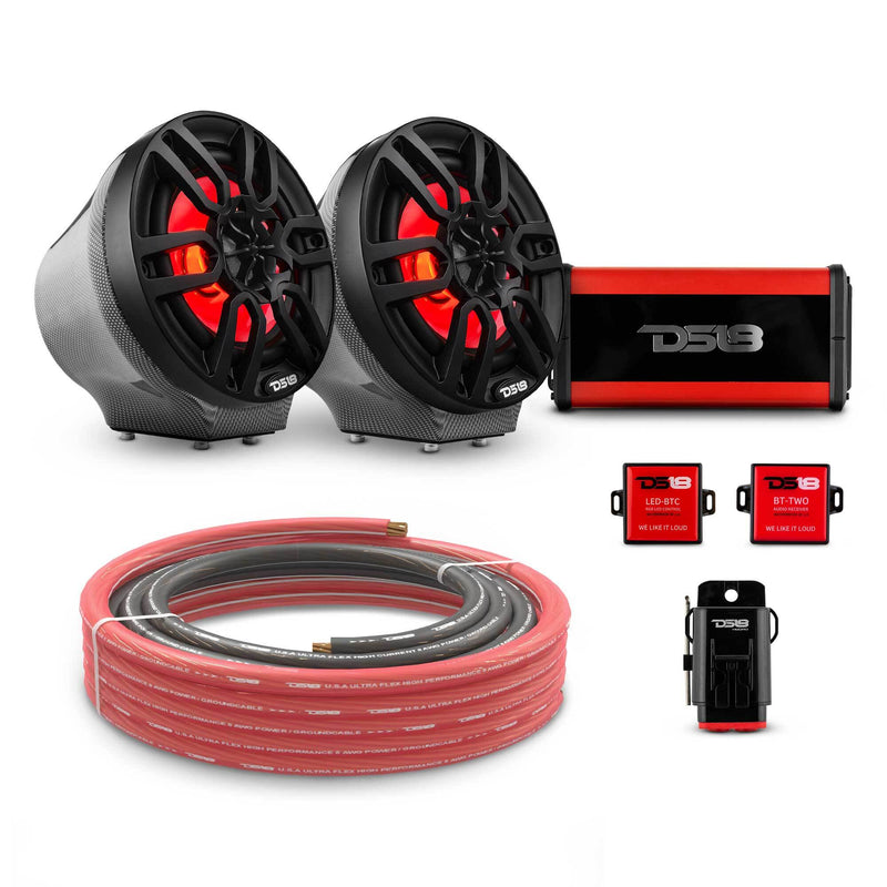 Load image into Gallery viewer, 6.5&quot; Loaded Flat Mount Speaker Pods with Amplifier, Installation Kit and RGB LED Lights, Package for Can-Am Spyder &amp; Ryker
