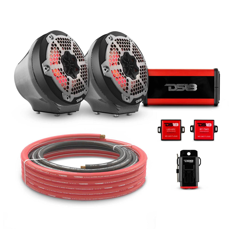 Load image into Gallery viewer, 6.5&quot; Loaded Flat Mount Speaker Pods with Amplifier, Installation Kit and RGB LED Lights, Package for Can-Am Spyder &amp; Ryker
