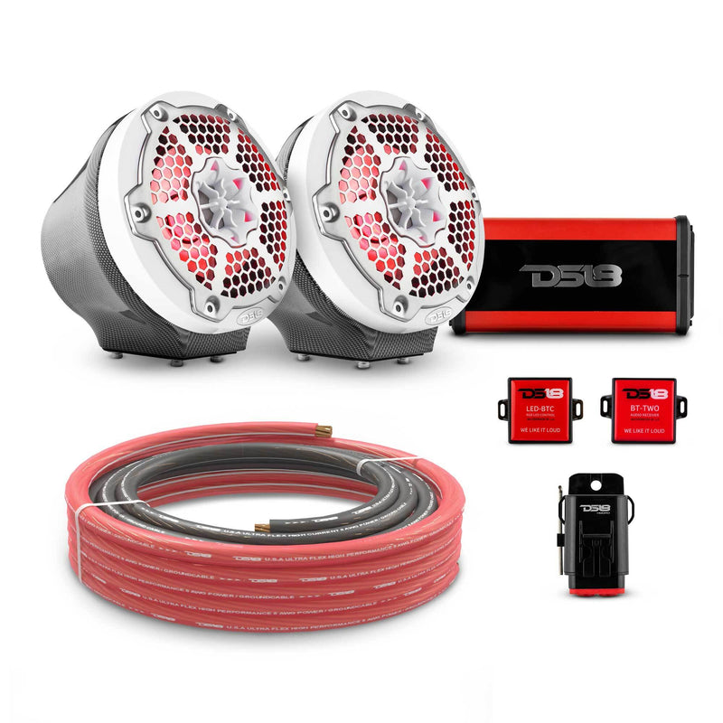 Load image into Gallery viewer, 6.5&quot; Loaded Flat Mount Speaker Pods with Amplifier, Installation Kit and RGB LED Lights, Package for Can-Am Spyder &amp; Ryker
