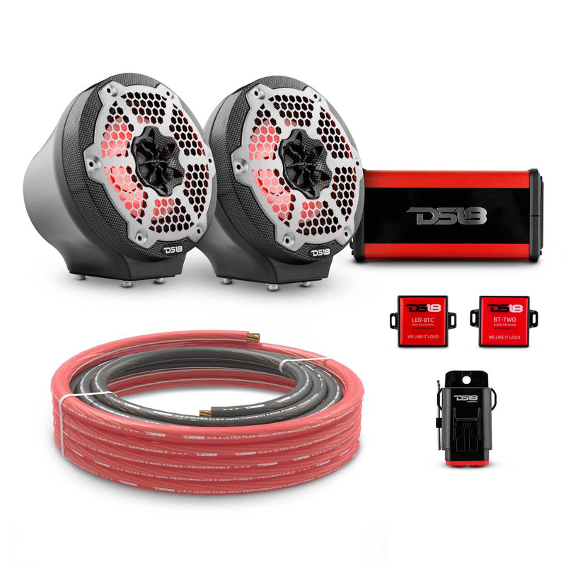 Load image into Gallery viewer, 6.5&quot; Loaded Flat Mount Speaker Pods with Amplifier, Installation Kit and RGB LED Lights, Package for Can-Am Spyder &amp; Ryker
