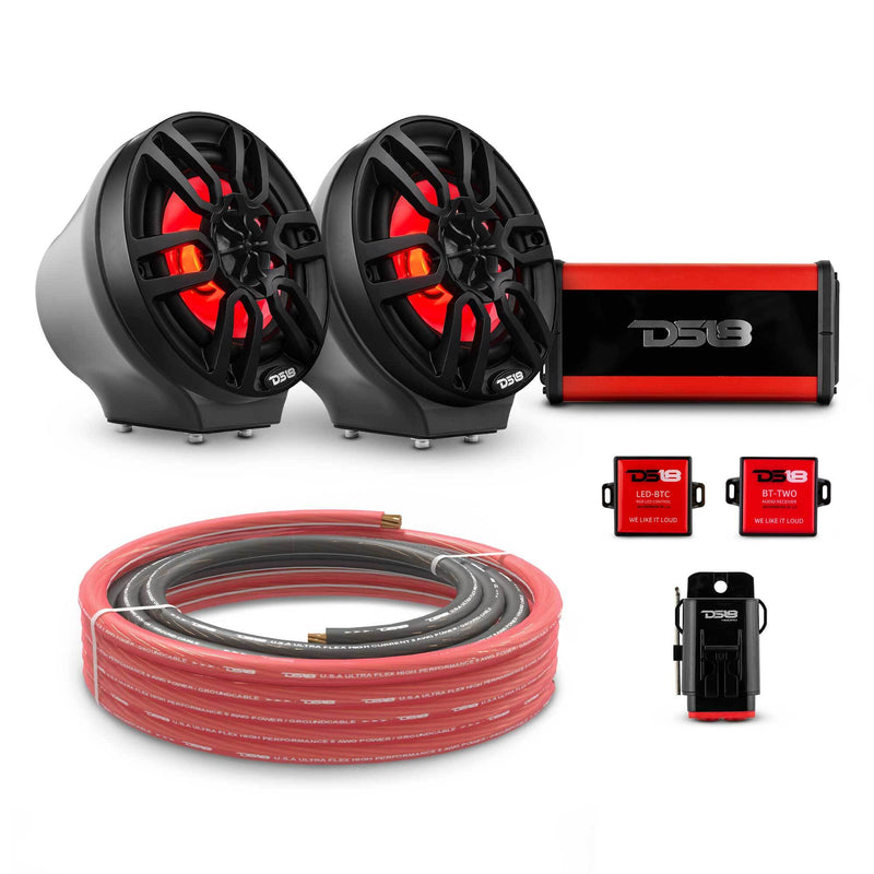 Load image into Gallery viewer, 6.5&quot; Loaded Flat Mount Speaker Pods with Amplifier, Installation Kit and RGB LED Lights, Package for Can-Am Spyder &amp; Ryker
