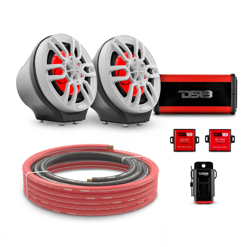 Load image into Gallery viewer, 6.5&quot; Loaded Flat Mount Speaker Pods with Amplifier, Installation Kit and RGB LED Lights, Package for Can-Am Spyder &amp; Ryker
