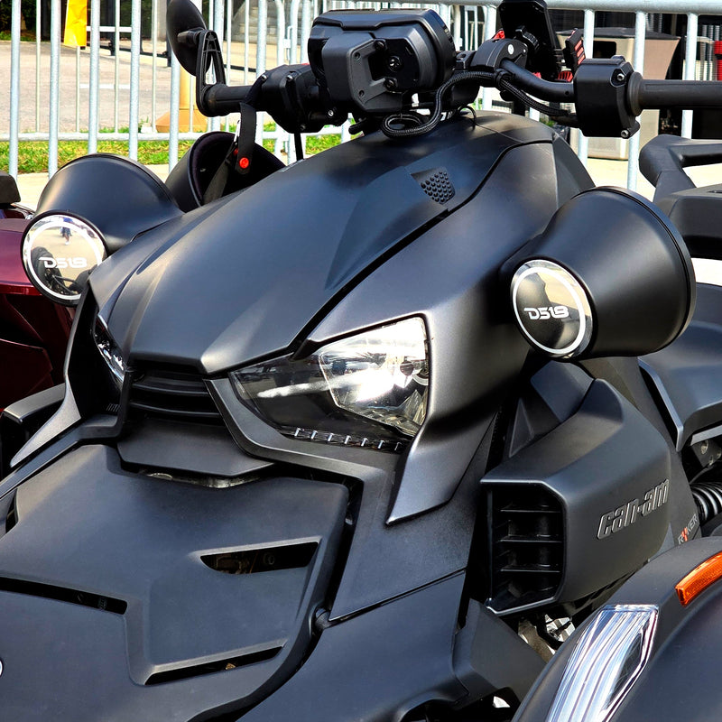 Load image into Gallery viewer, 6.5" Loaded Flat Mount Speaker Pods with Amplifier, Installation Kit and Digital LED Lights, Package for Can-Am Spyder &amp; Ryker
