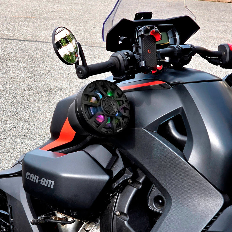 Load image into Gallery viewer, 6.5&quot; Loaded Flat Mount Speaker Pods with Amplifier, Installation Kit and Digital LED Lights, Package for Can-Am Spyder &amp; Ryker
