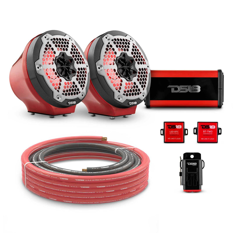 Load image into Gallery viewer, 6.5&quot; Loaded Flat Mount Speaker Pods with Amplifier, Installation Kit and RGB LED Lights, Package for Can-Am Spyder &amp; Ryker
