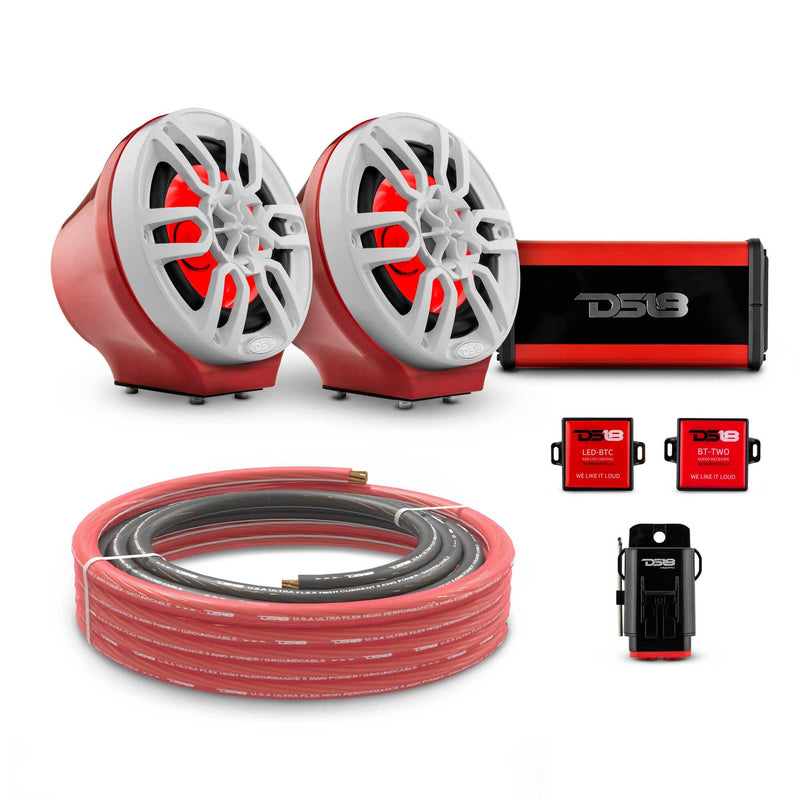 Load image into Gallery viewer, 6.5&quot; Loaded Flat Mount Speaker Pods with Amplifier, Installation Kit and RGB LED Lights, Package for Can-Am Spyder &amp; Ryker
