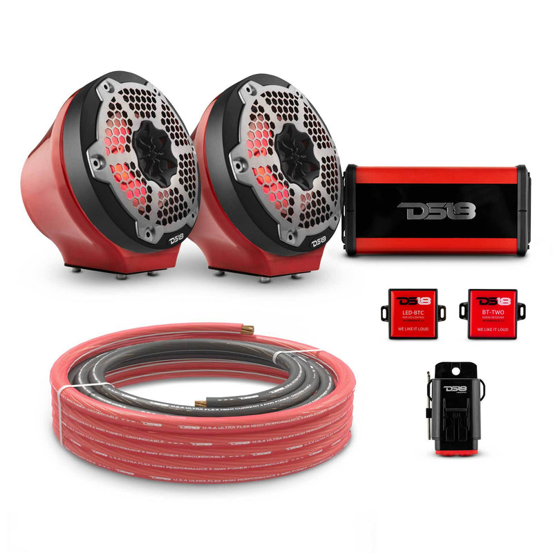 Load image into Gallery viewer, 6.5&quot; Loaded Flat Mount Speaker Pods with Amplifier, Installation Kit and RGB LED Lights, Package for Can-Am Spyder &amp; Ryker
