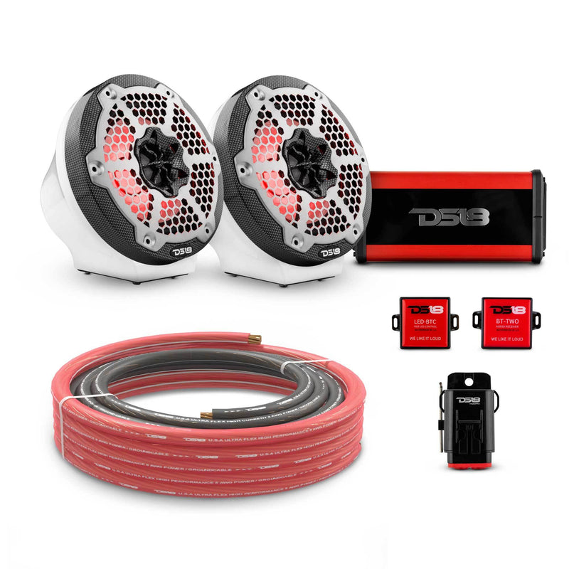 Load image into Gallery viewer, 6.5&quot; Loaded Flat Mount Speaker Pods with Amplifier, Installation Kit and RGB LED Lights, Package for Can-Am Spyder &amp; Ryker
