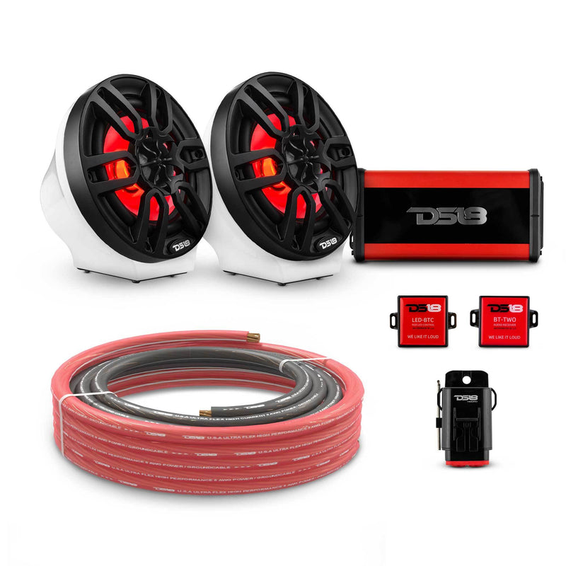 Load image into Gallery viewer, 6.5&quot; Loaded Flat Mount Speaker Pods with Amplifier, Installation Kit and RGB LED Lights, Package for Can-Am Spyder &amp; Ryker
